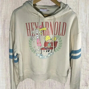 Hey Arnold Nickelodeon Cropped Hoodie Large‎